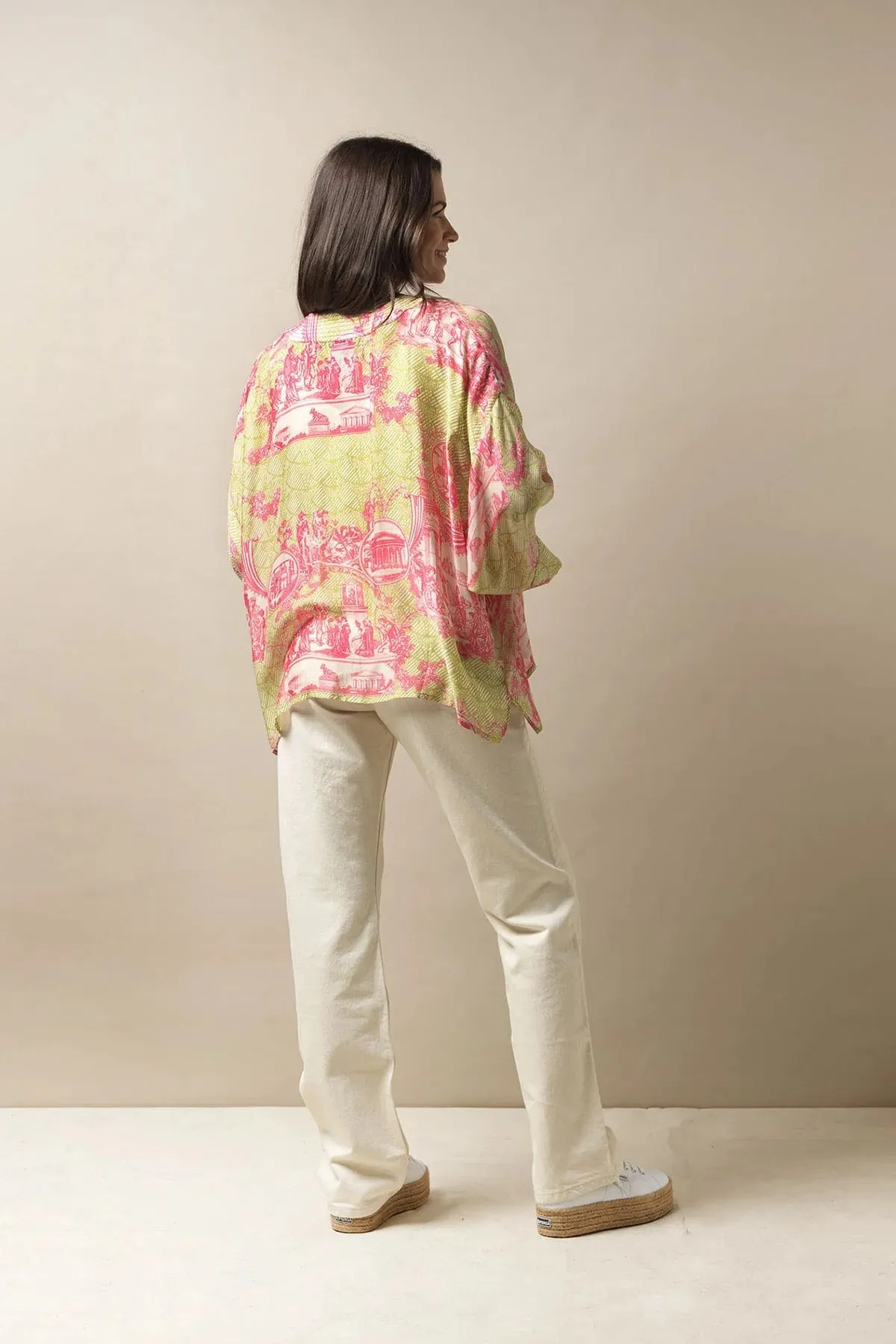 Ancient Columns Kimono Olive