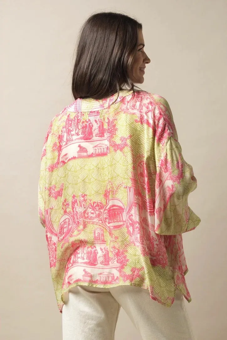 Ancient Columns Kimono Olive