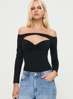 Bleue Long Sleeve Bodysuit Black