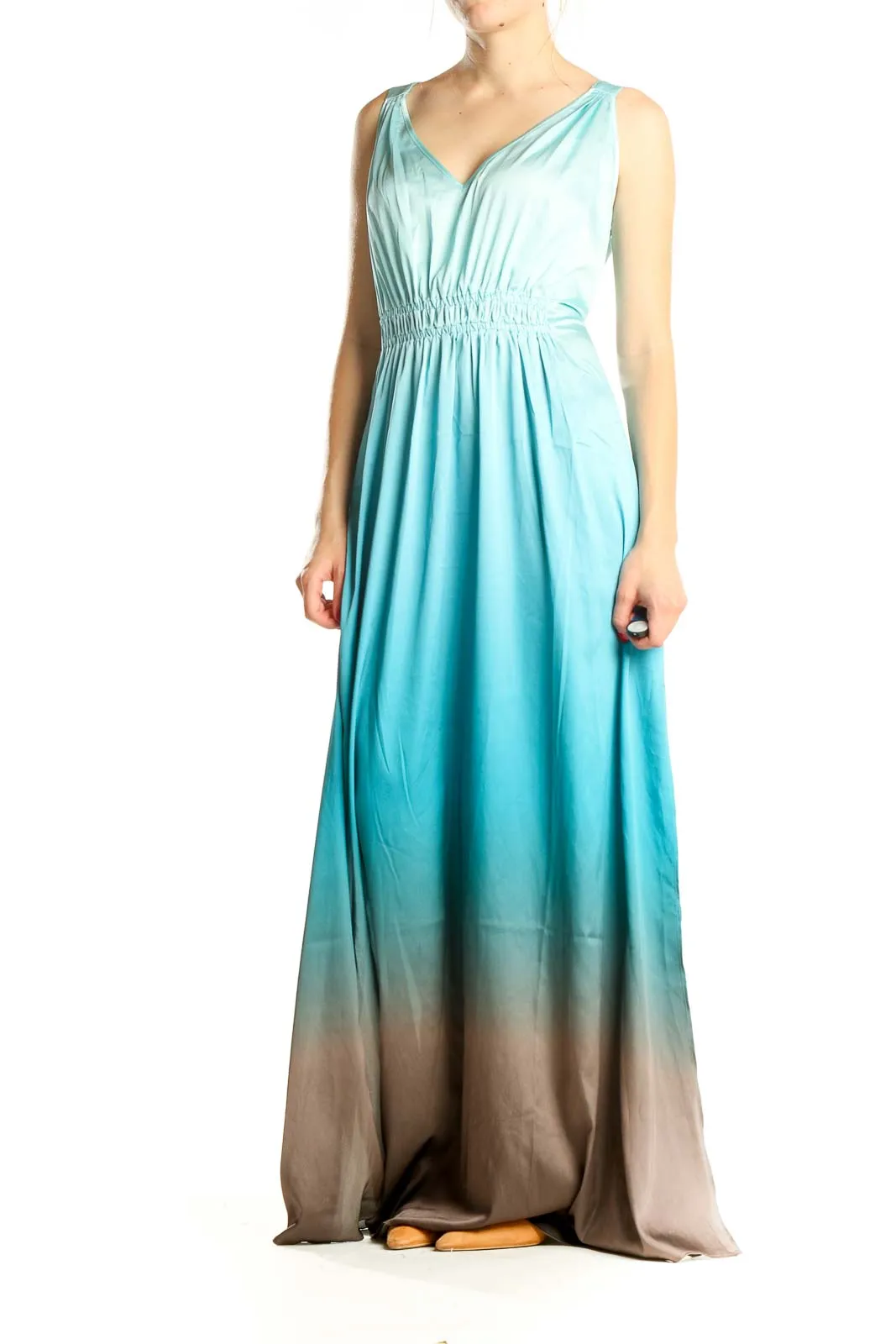 Blue Brown Ombré Column Dress