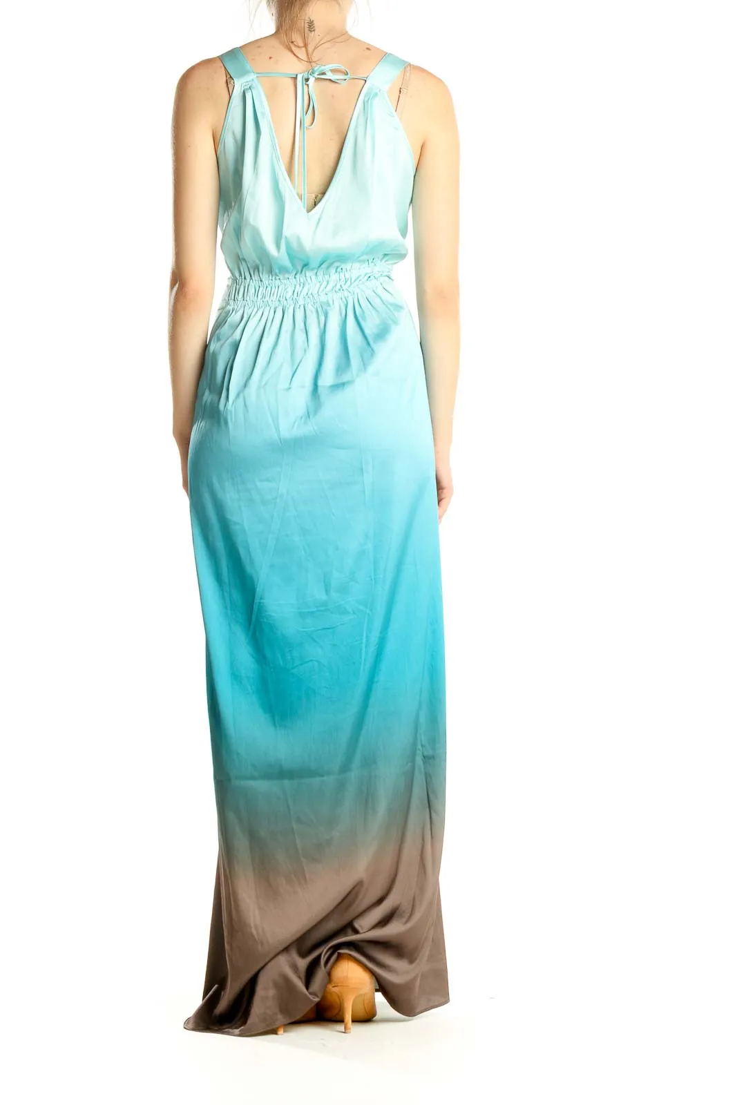 Blue Brown Ombré Column Dress