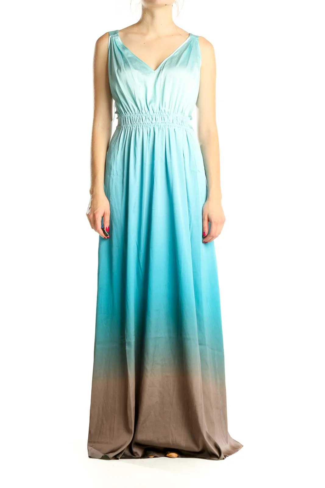 Blue Brown Ombré Column Dress