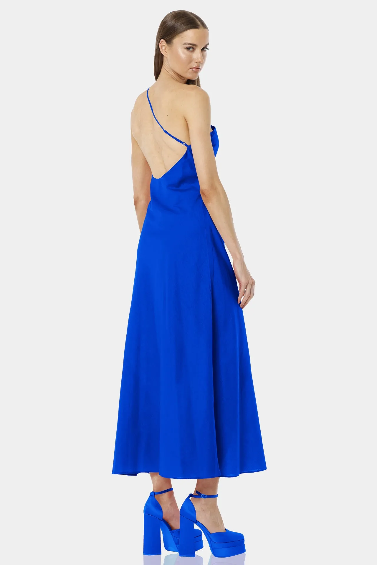 Blue One Shoulder Maxi Dress