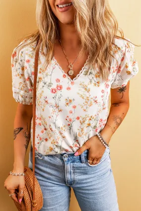 Boho Floral Lace Blouse