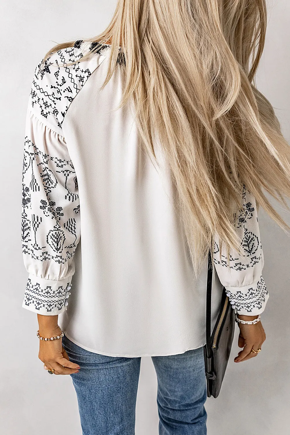 Boho Printed Puff Sleeve Blouse