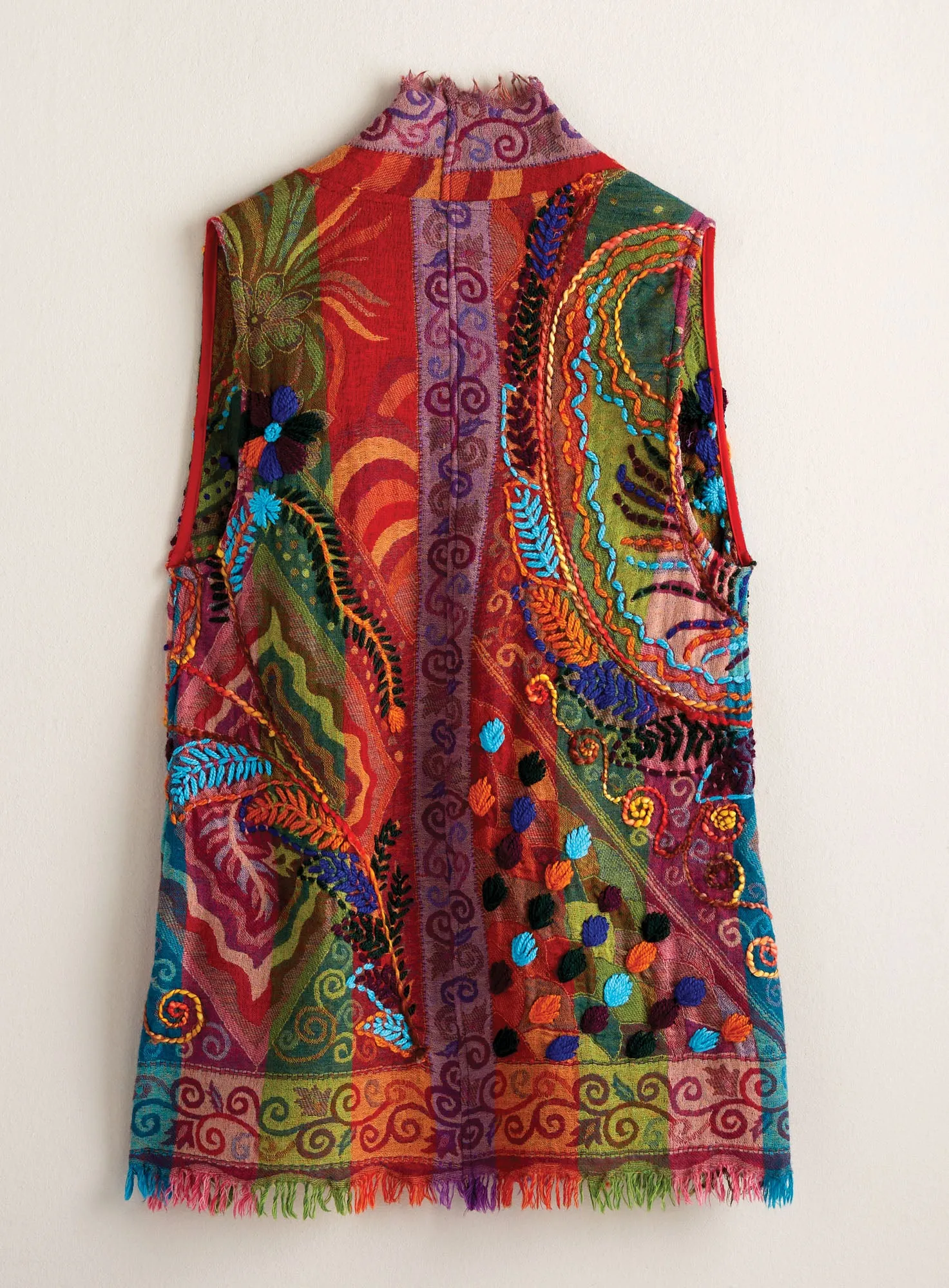 Boho Rainbow Embroidered Vest