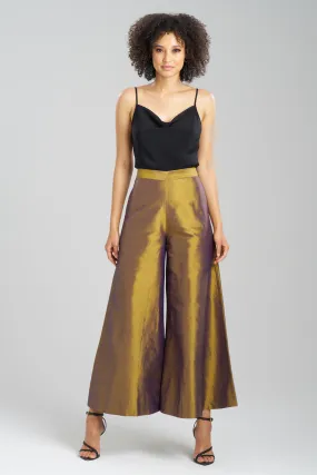 Couture Silk Dupioni Palazzo Ankle Pants