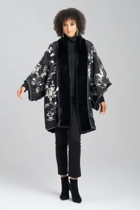 Couture Silk Taffeta Embroidered Reversible Coat