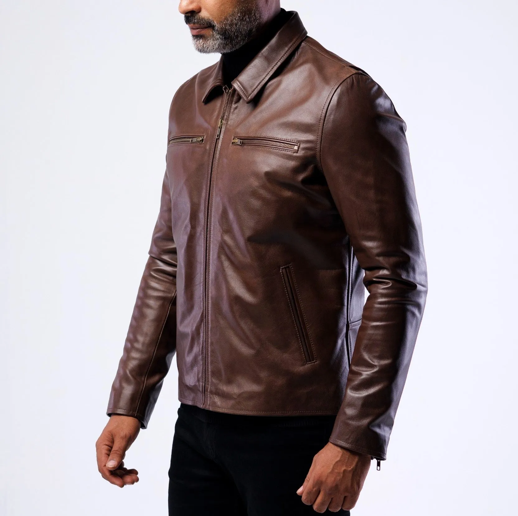 Cowskin Blouson Biker Jacket