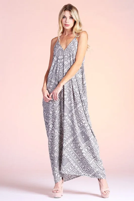 Distressed Geo Cocoon Cami Maxi