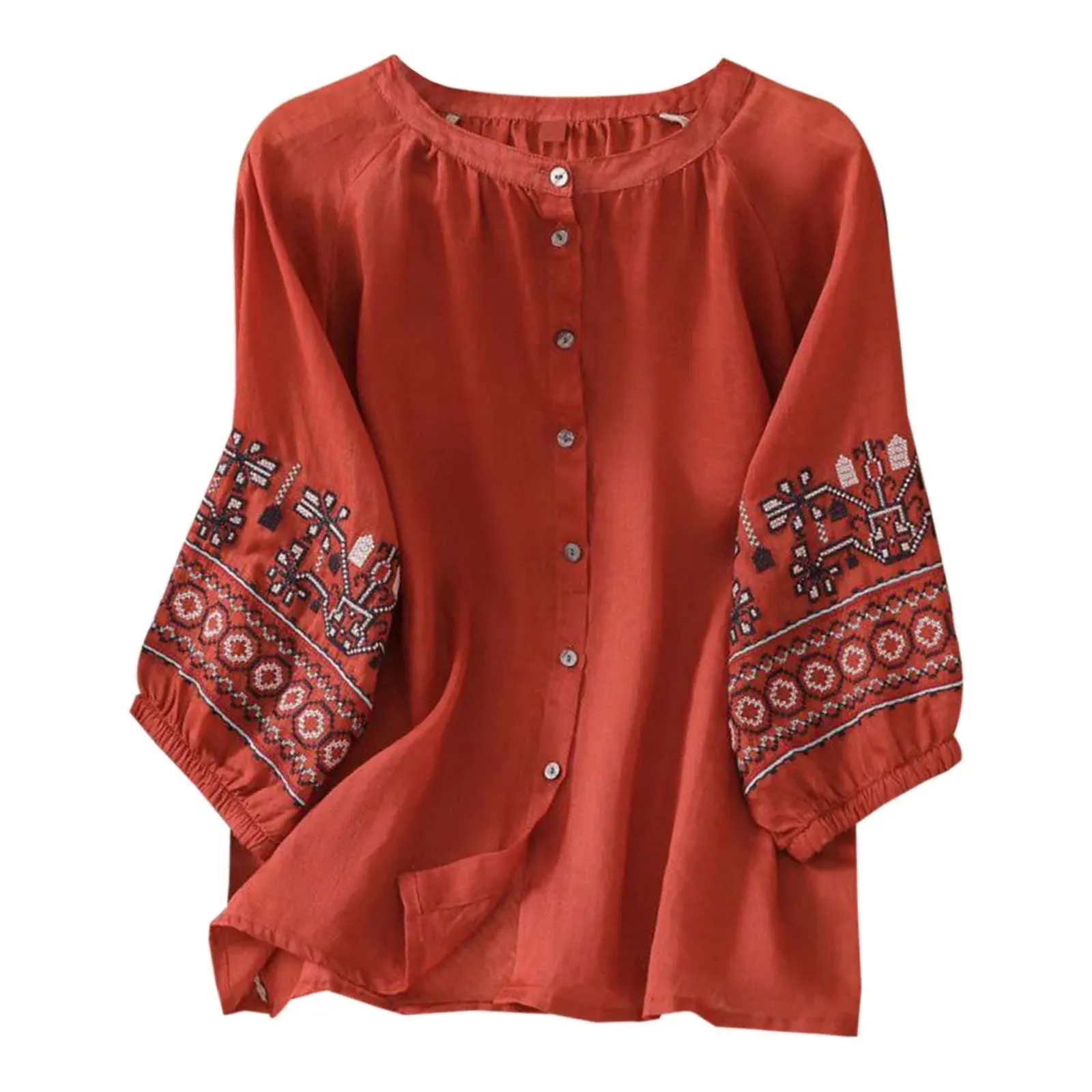 Elegant Embroidered Summer Blouse for Women