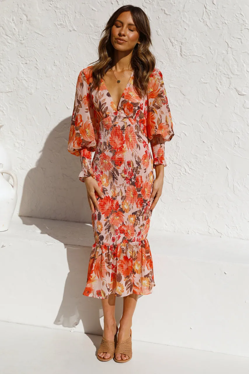 FashionSierra - Women Sexy V Neck Floral Printed Ruffle Maxi Dresses