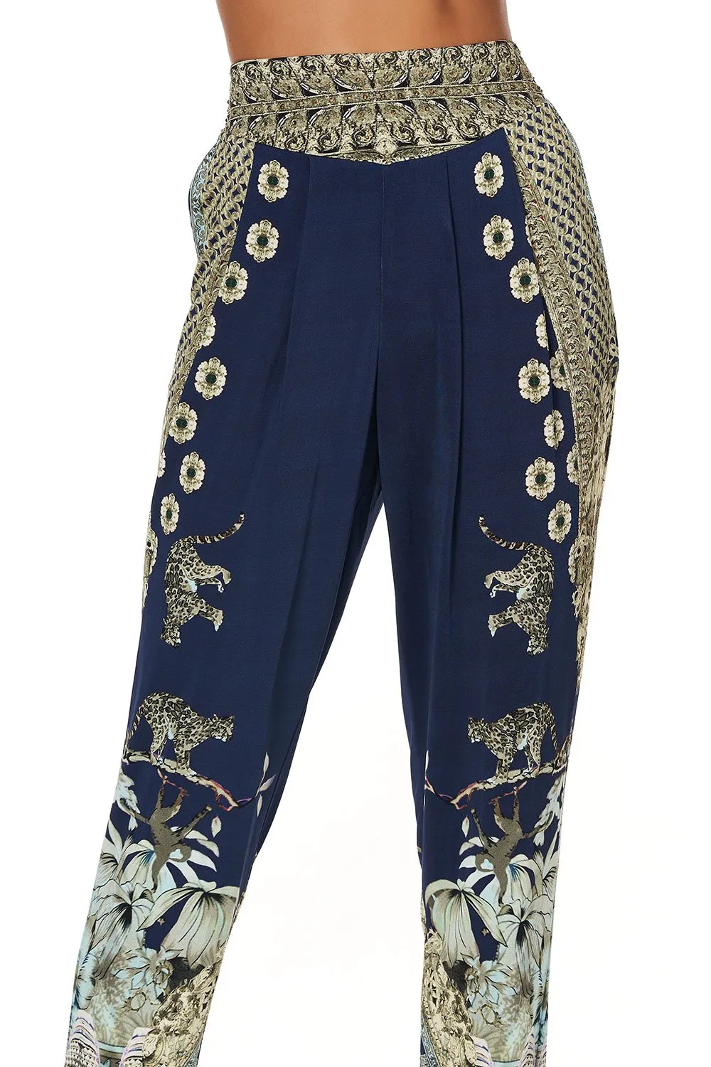 HAREM PANTS WITH FRONT PLEATS A LITTLE PAST TWILIGHT