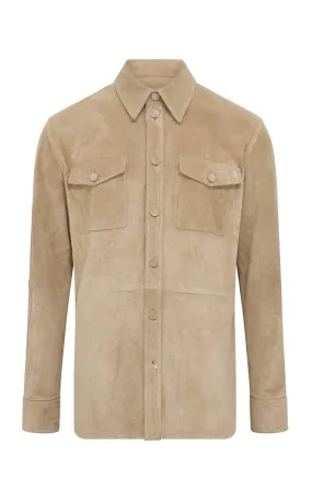 Irene Overshirt in Camel Suede