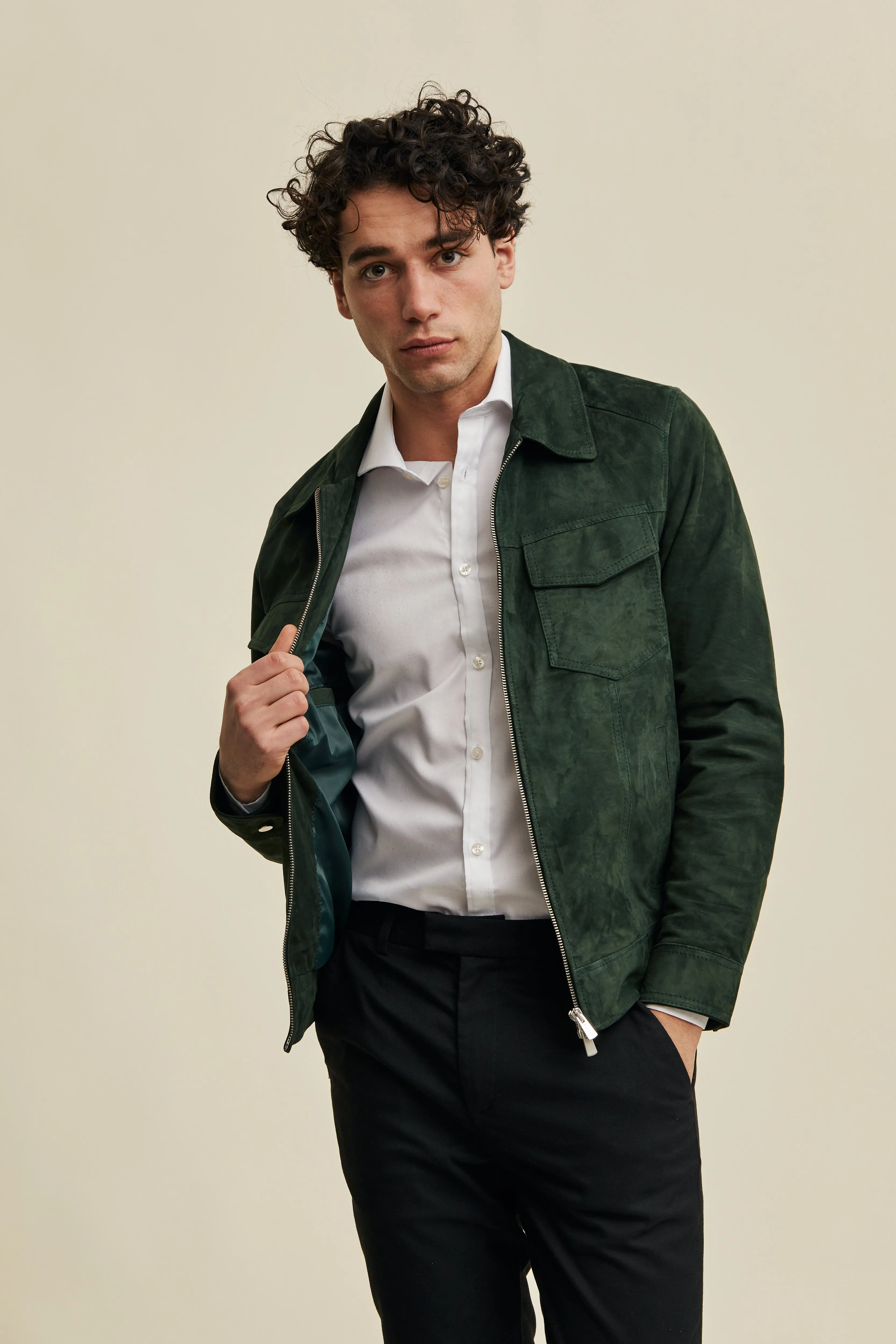 Lazio Suede Jacket Dark Green