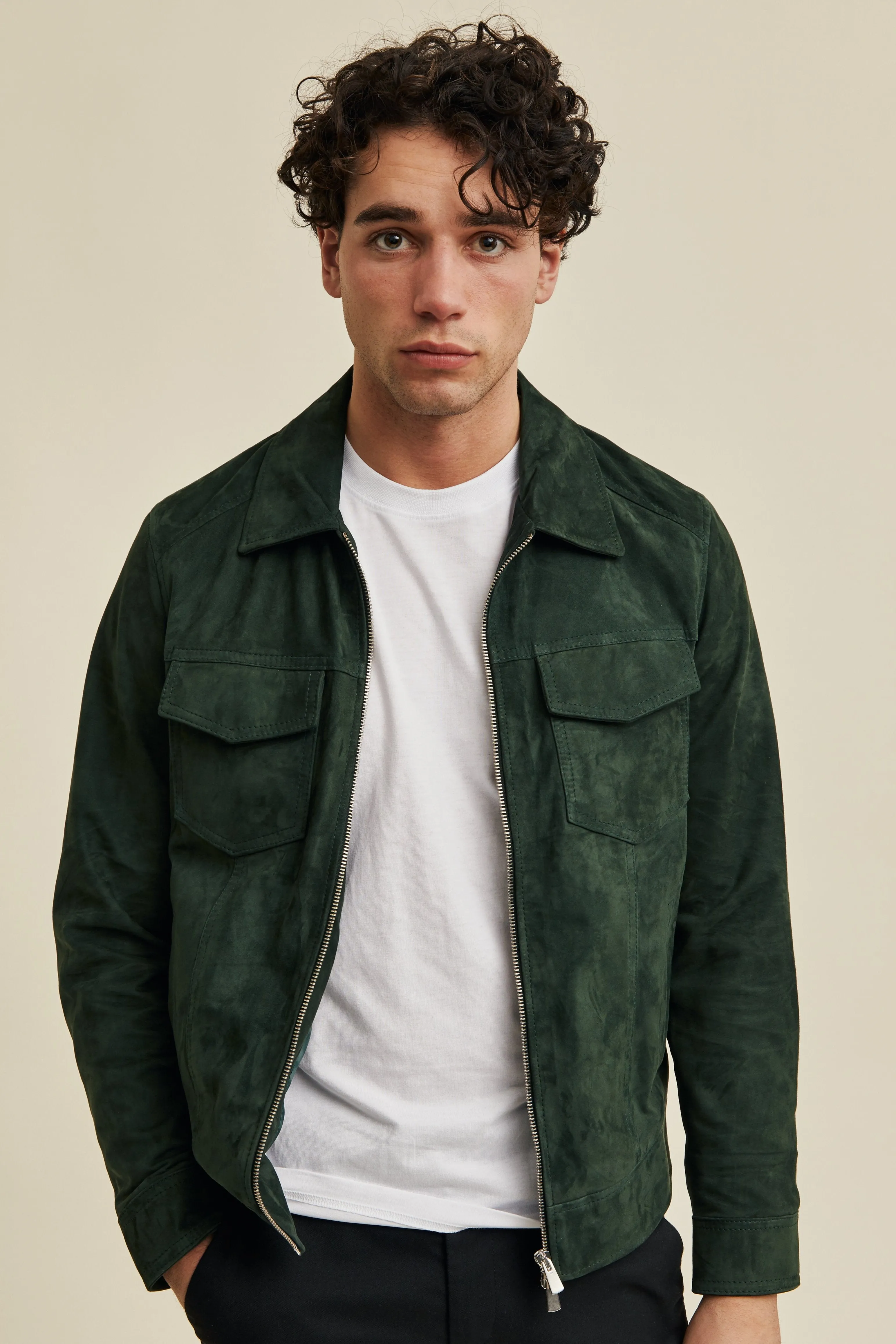 Lazio Suede Jacket Dark Green