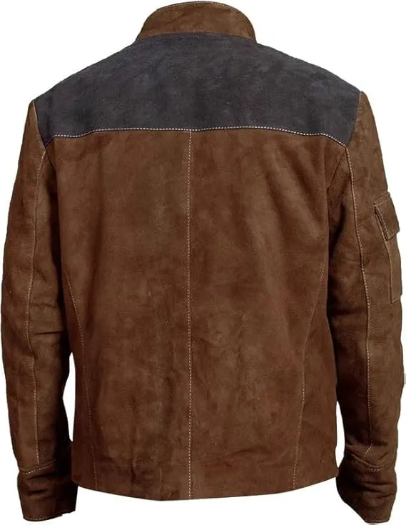 Leather Jackets Hub Mens Genuine Cow suede Leather Jacket (Suede-Tan, Star Wars) - LJH1074