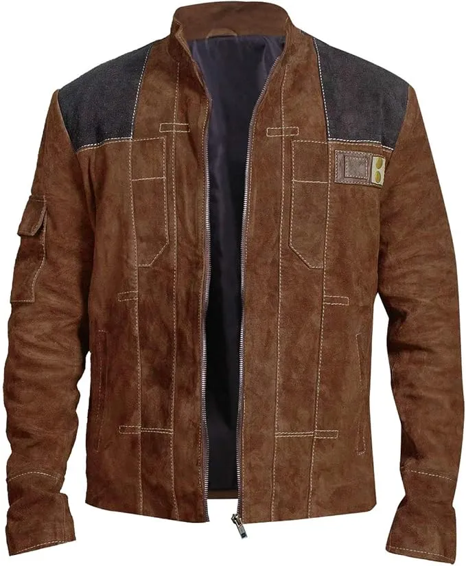 Leather Jackets Hub Mens Genuine Cow suede Leather Jacket (Suede-Tan, Star Wars) - LJH1074