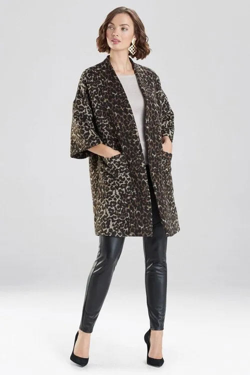 Leopard Felted Wool Kimono