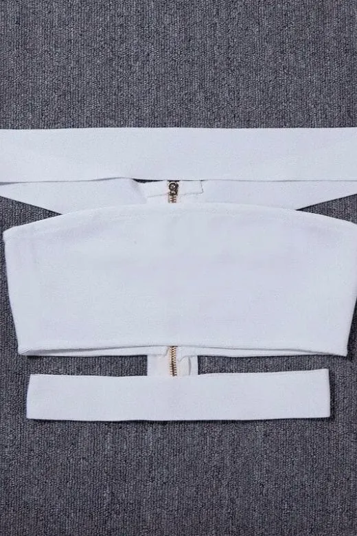 Lexia Bandage Crop Top - Pearl White