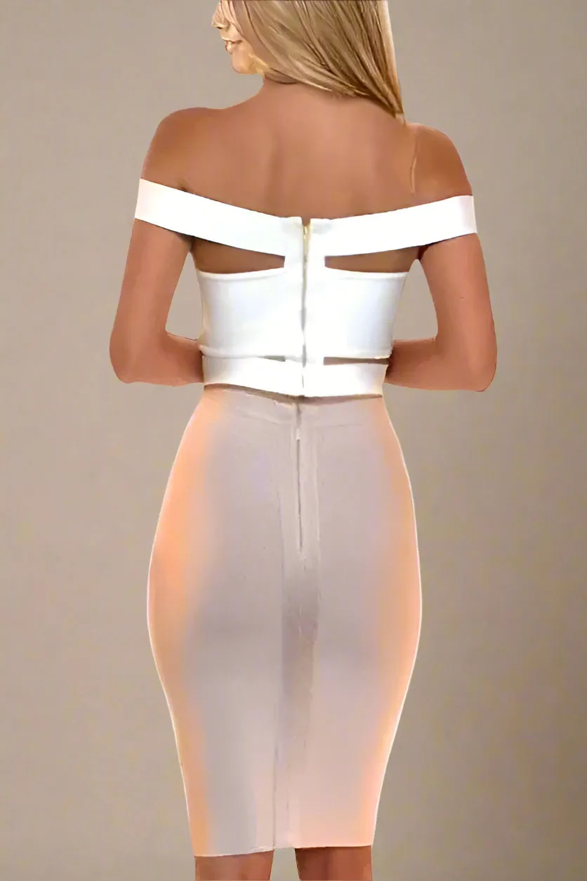 Lexia Bandage Crop Top - Pearl White