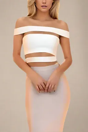 Lexia Bandage Crop Top - Pearl White