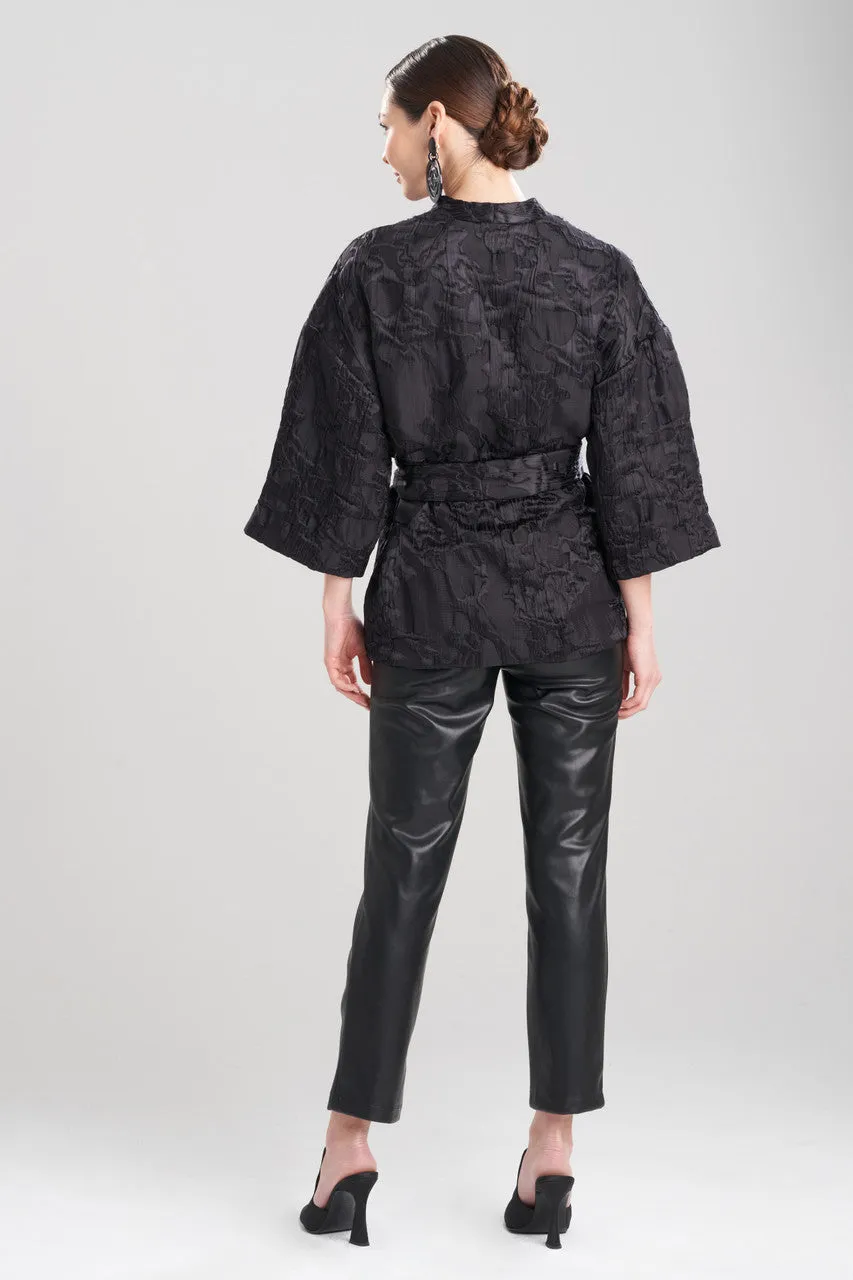 Matelassé Short Kimono Belted Topper