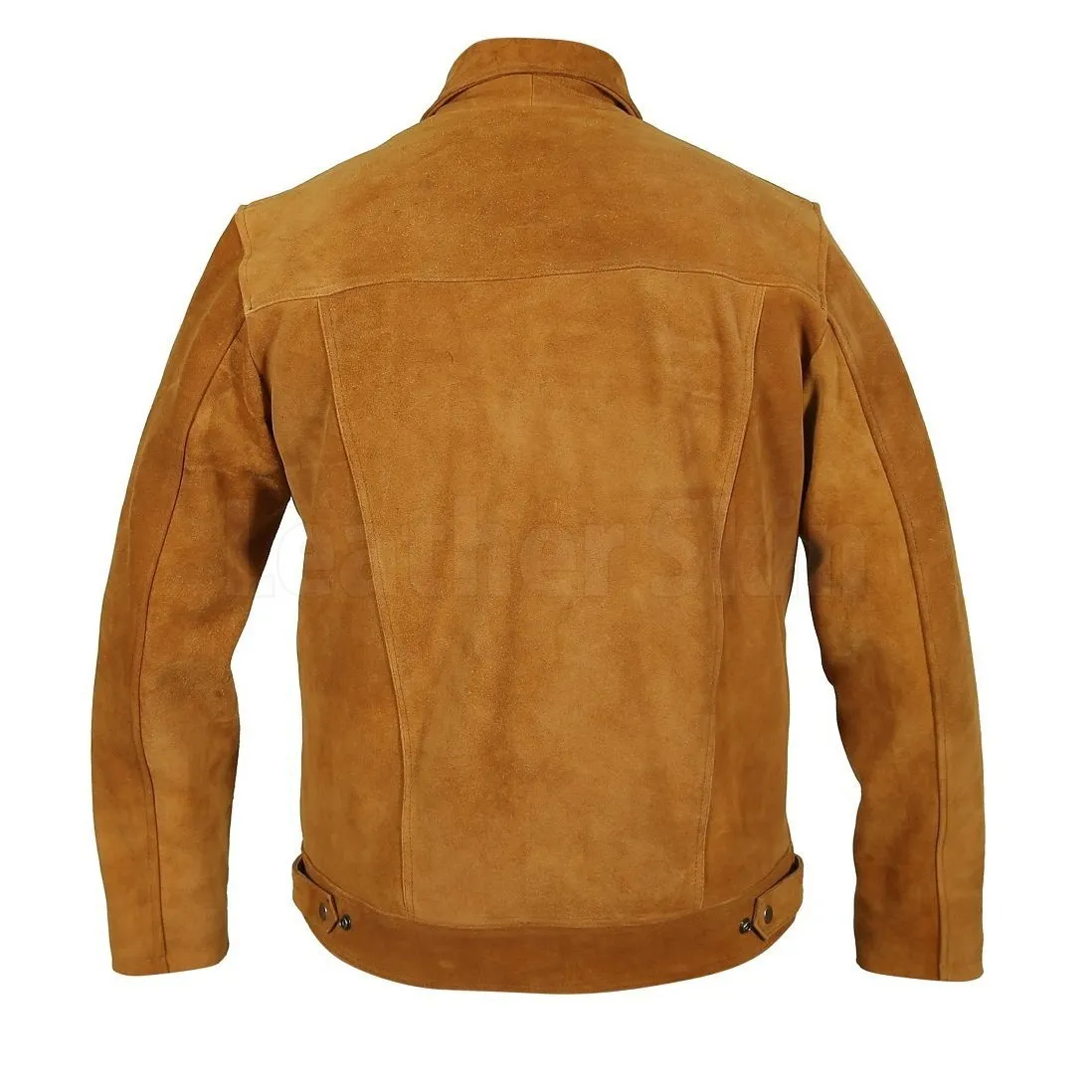 Mens Tan Suede Genuine Leather Jacket