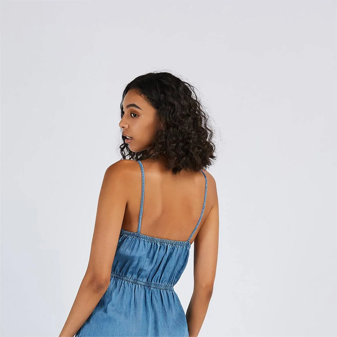 Mom and Daughter Denim Matching Cami Dress