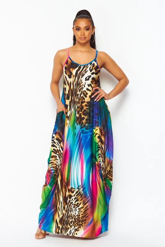 Myra Multi Print Maxi Dress