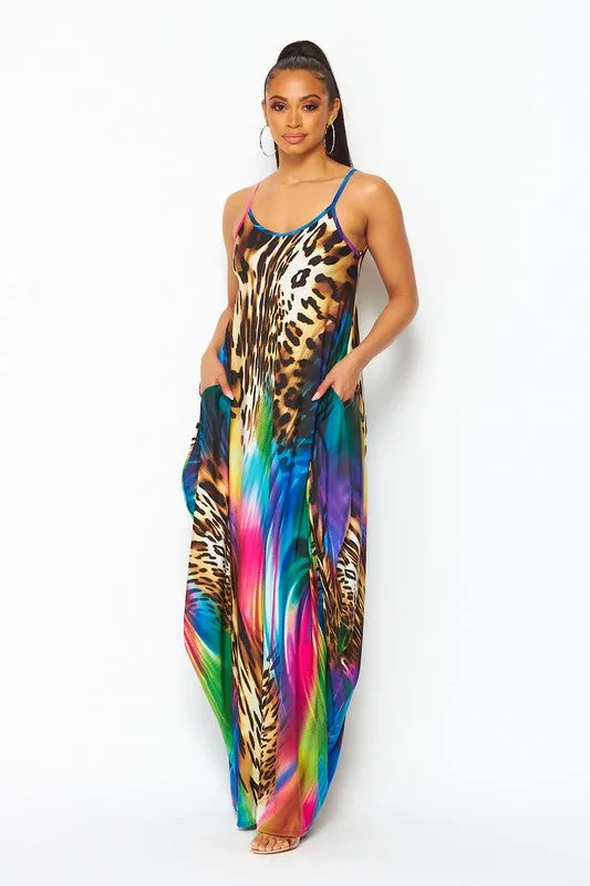 Myra Multi Print Maxi Dress