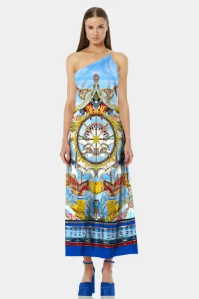 Nautical Flair One Shoulder Dress