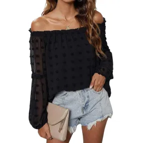 Off The Shoulder Tops Chiffon Blouses