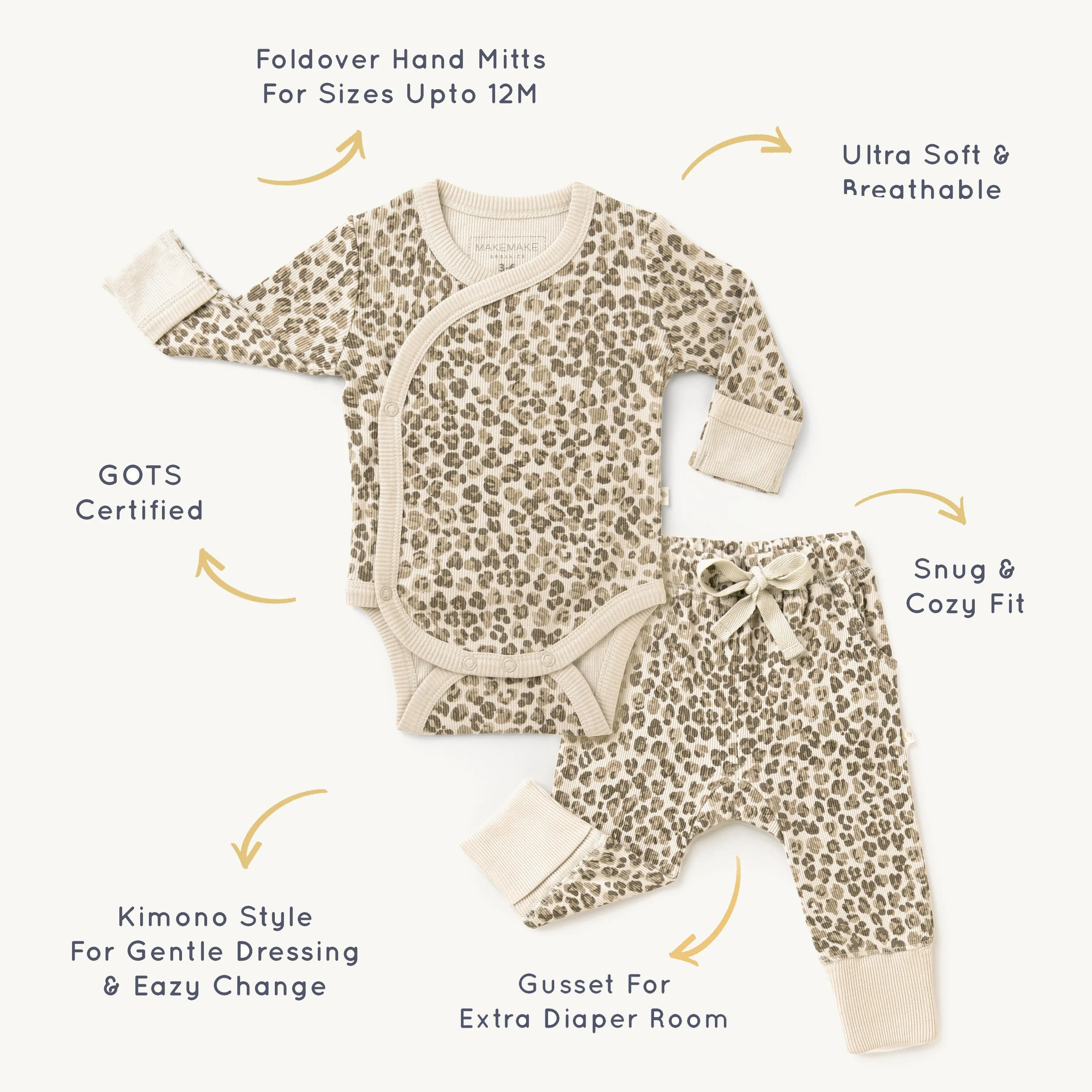 Organic Baby Onesie & Pants Outfit - Spotted