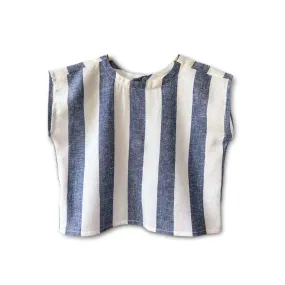 Paddington Blue Stripe Linen Top