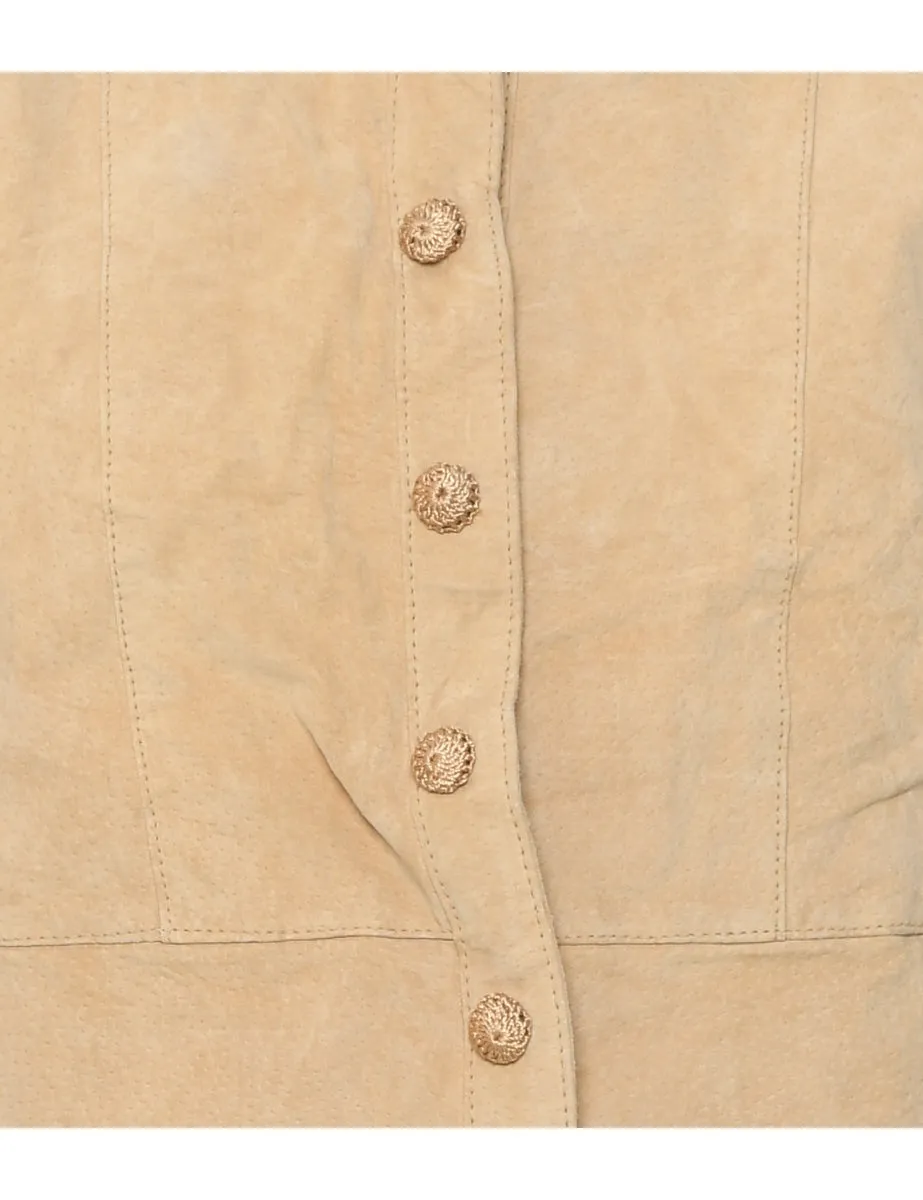 Pale Yellow Suede Jacket - L