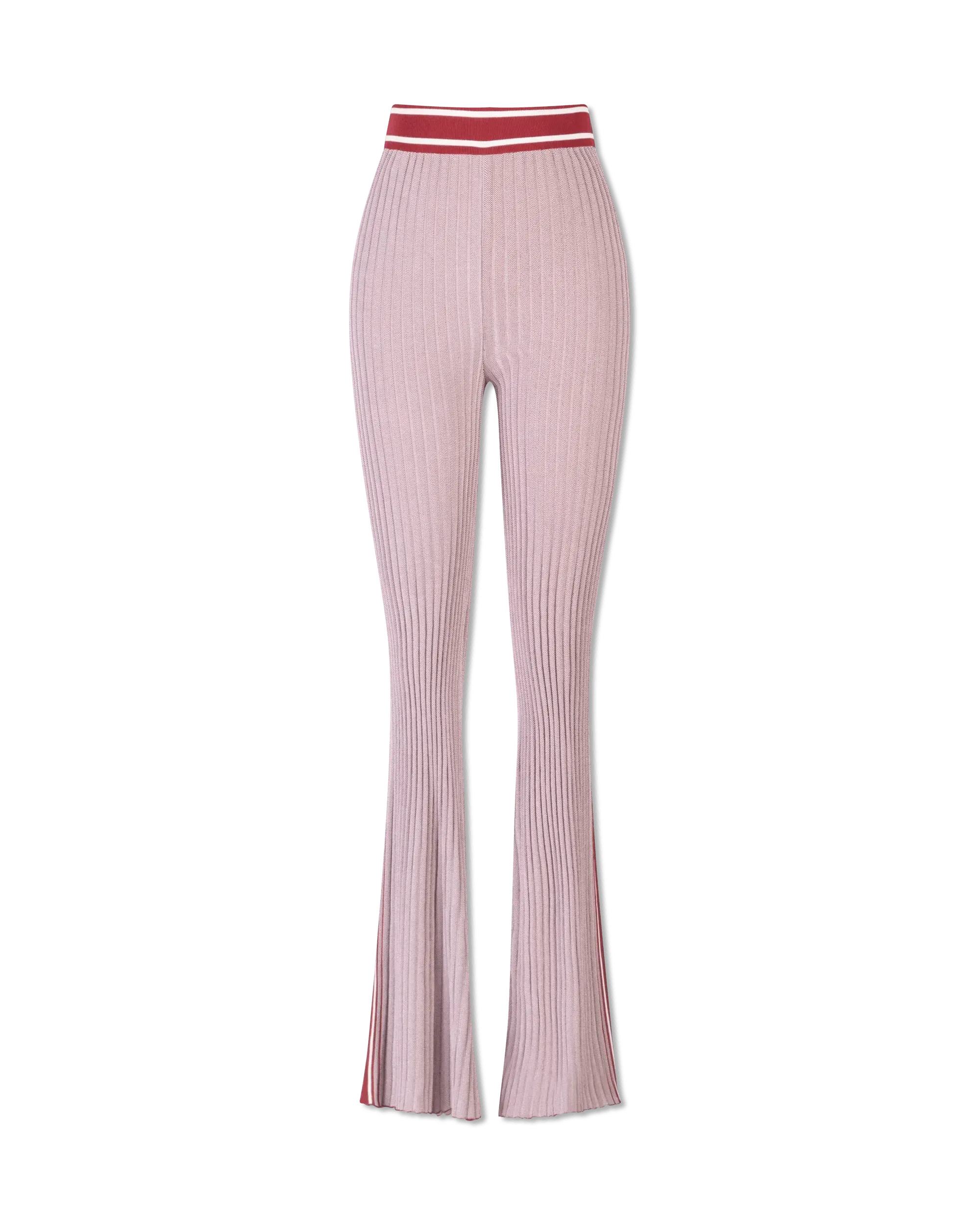 Ribbed Knit Flared Pants