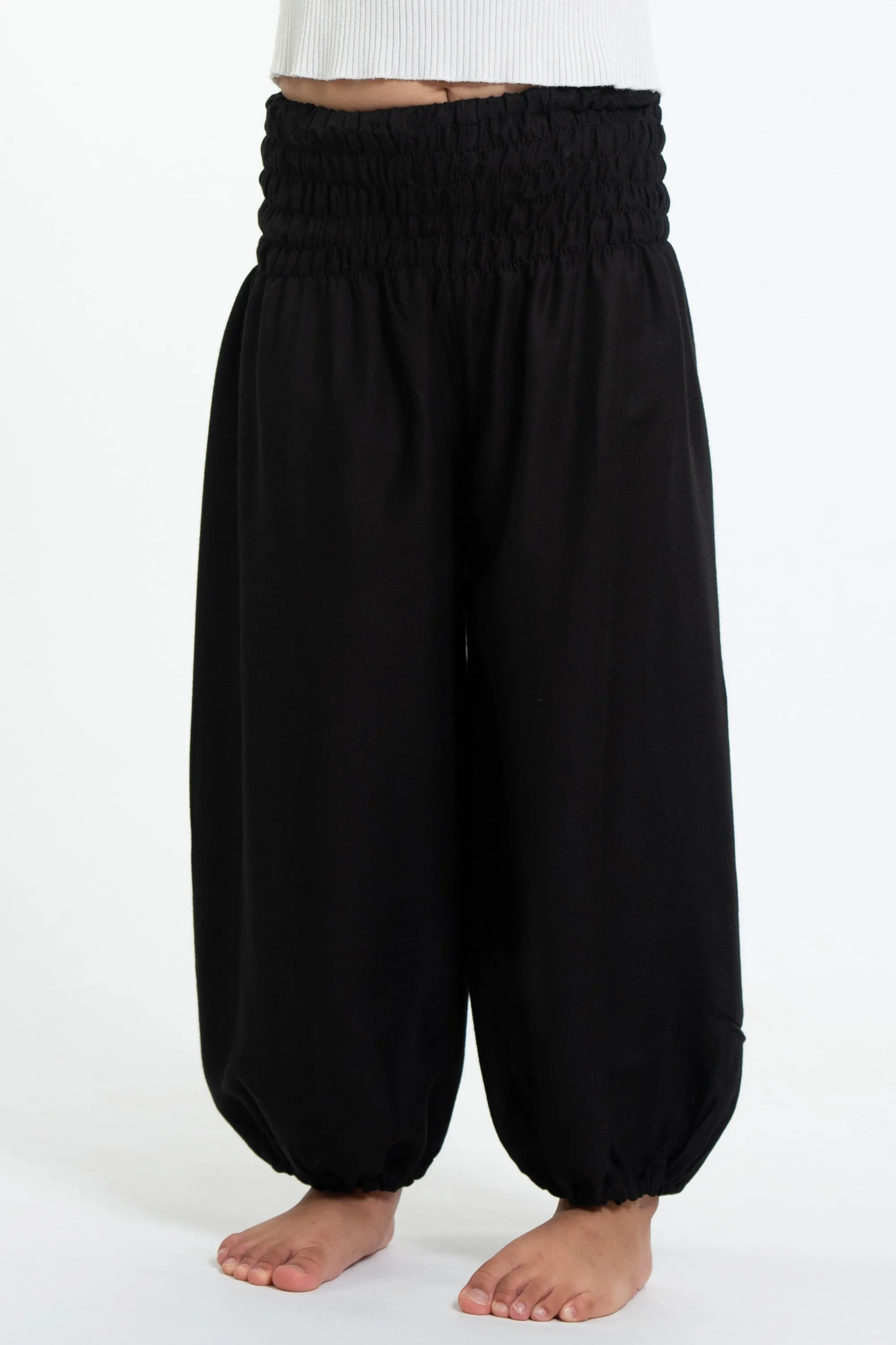 Solid Color Kids Harem Pants in Black