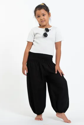 Solid Color Kids Harem Pants in Black