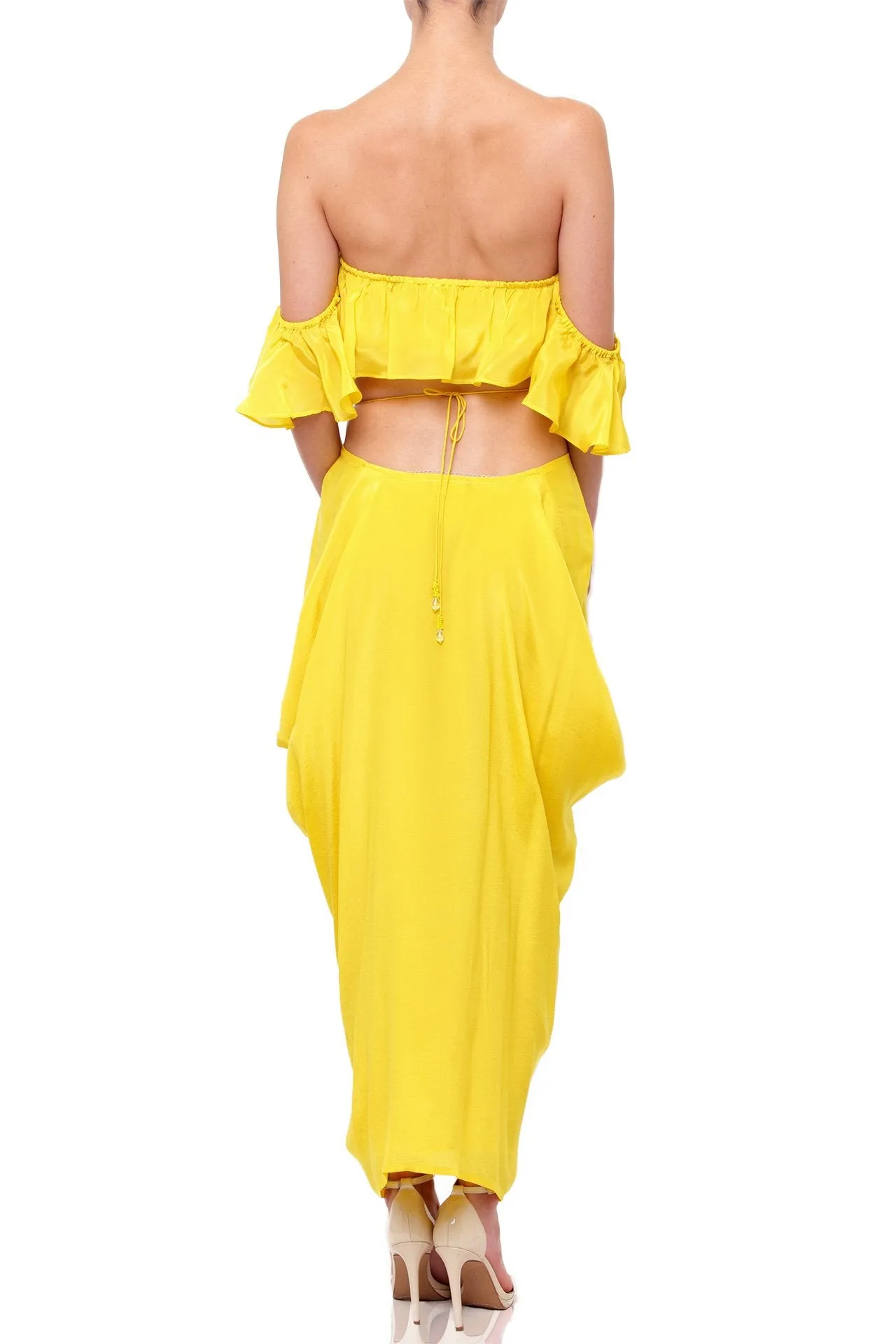 Solid Yellow Off Shoulder Top