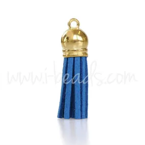 Suede tassel blue 36mm (1)