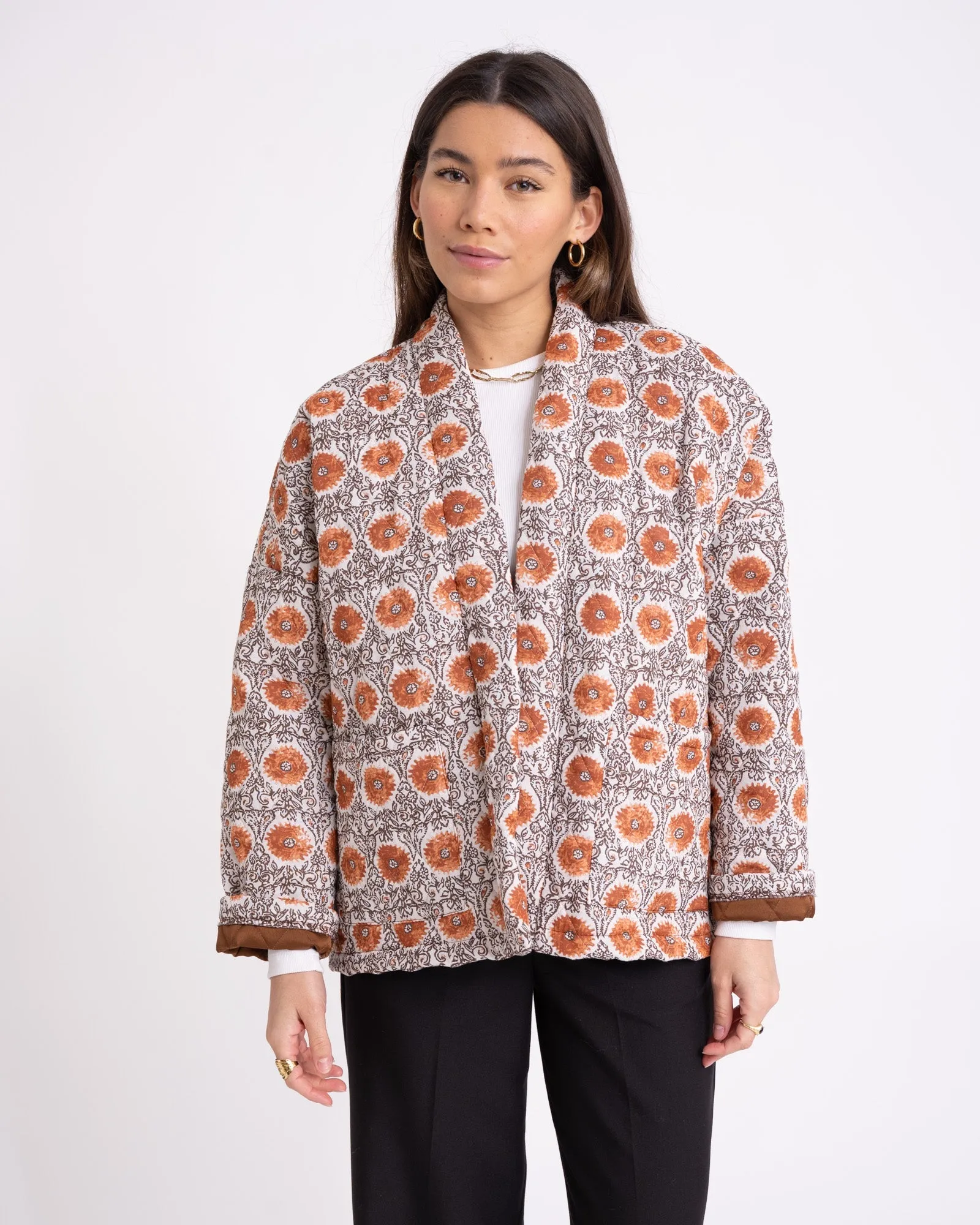 TILTIL Keil Kimono Cream Rust Flower Print