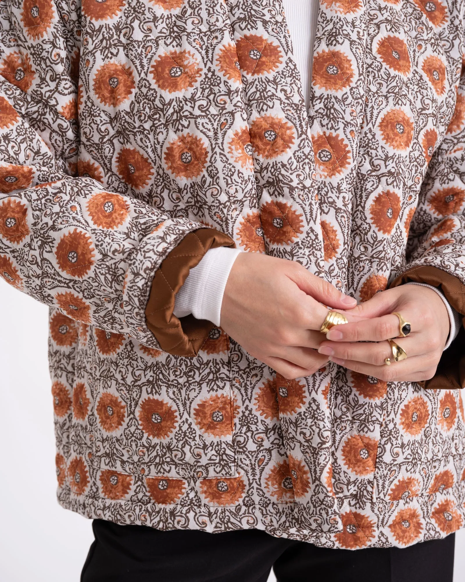 TILTIL Keil Kimono Cream Rust Flower Print