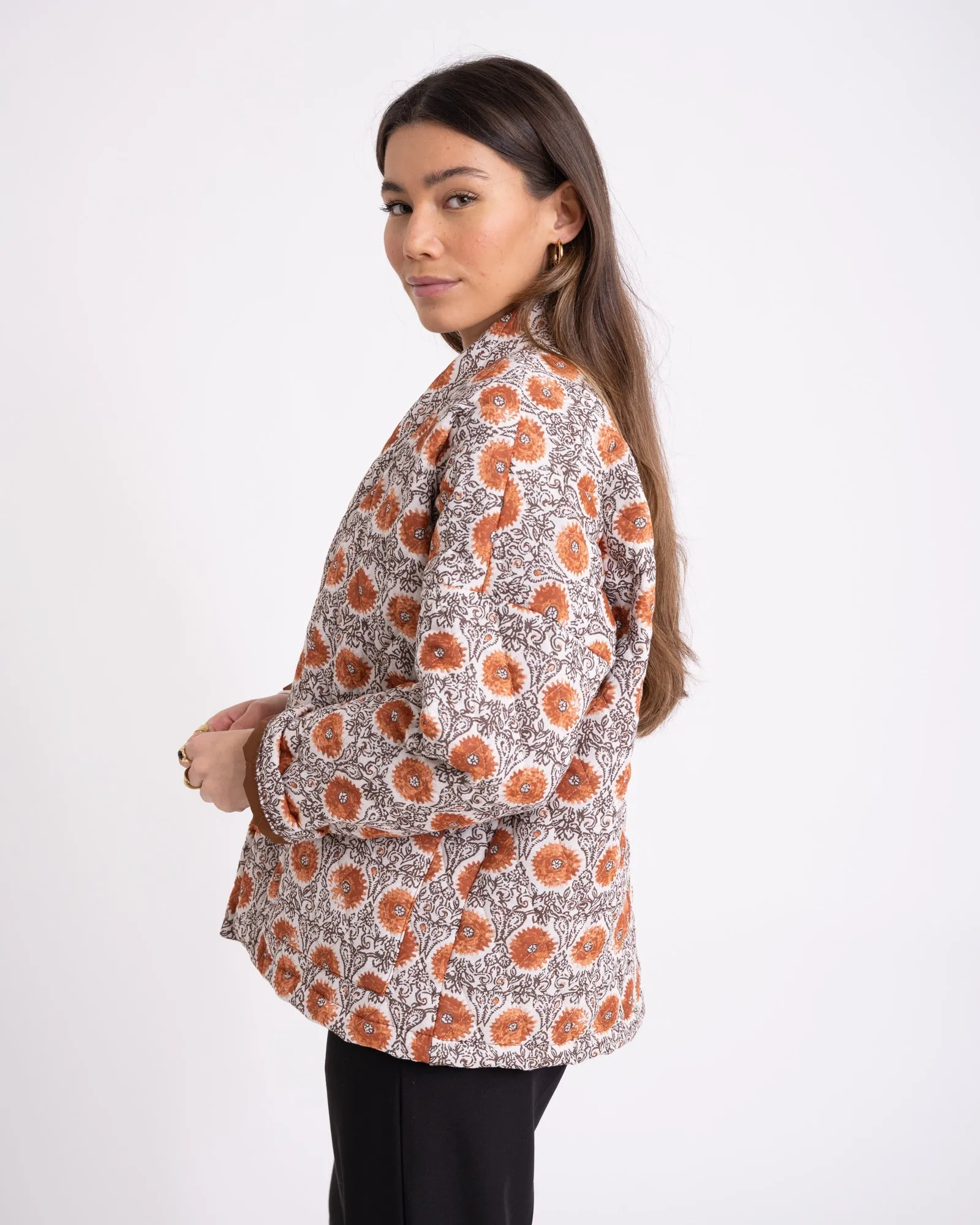 TILTIL Keil Kimono Cream Rust Flower Print