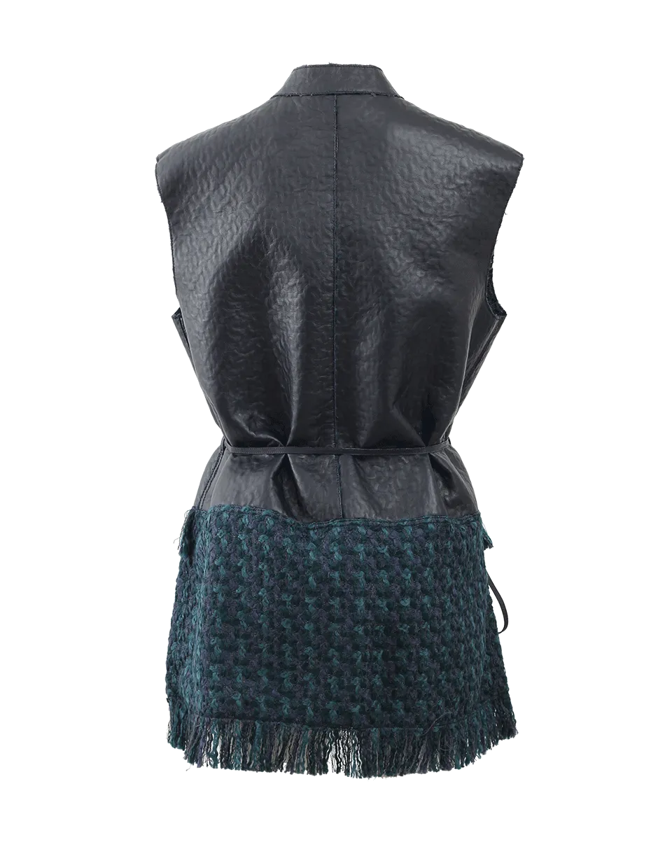 Tweed And Leather Vest